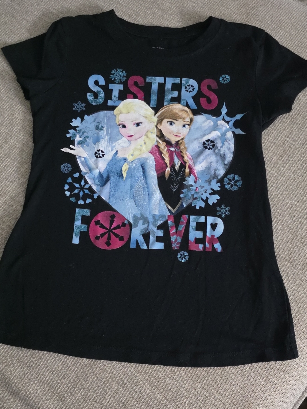 Disney Black Frozen Sisters Forever Graphic Tee